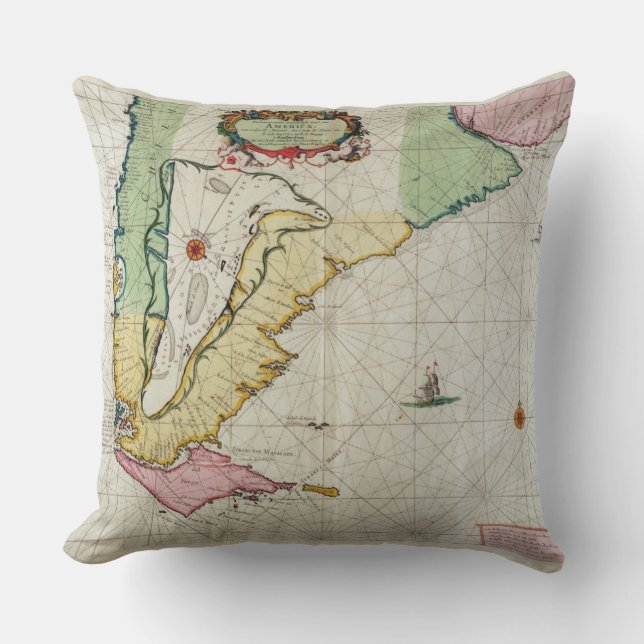 America, plate 17 from 'Le Nouveau et Grand Illumi Cushion (Front)