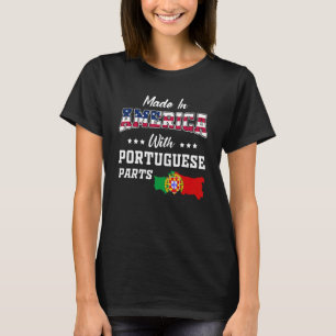America Portuguese Parts Portugal Map USA Flag Roo T-Shirt