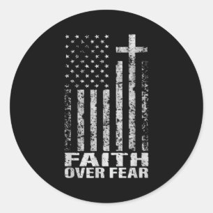 America Pride Us Flag Faith Over Fear Christian Bi Classic Round Sticker