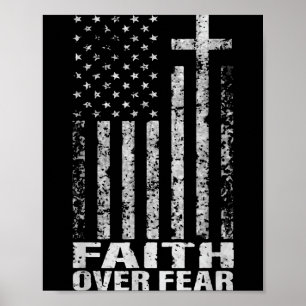 America Pride Us Flag Faith Over Fear Christian Bi Poster