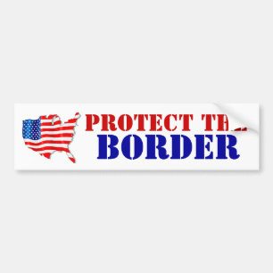 AMERICA PROTECT THE BORDER USA! Flag Bumper Sticker
