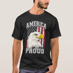 America Proud American Eagle US Flag 4th of July T-Shirt