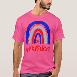America Rainbow Patriotic Pride 4th Of July USA T-Shirt