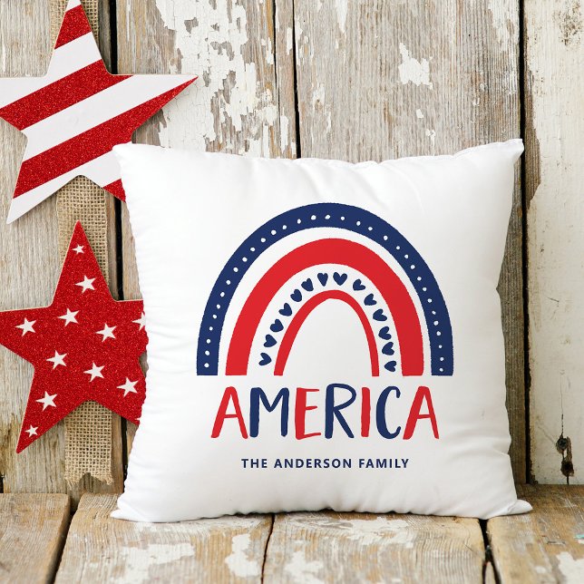America | Red White and Blue Rainbow Cushion (Creator Uploaded)