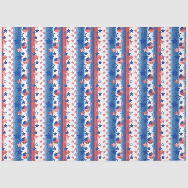 America Red White and Blue Series Design 25 Tissue Paper (Front)