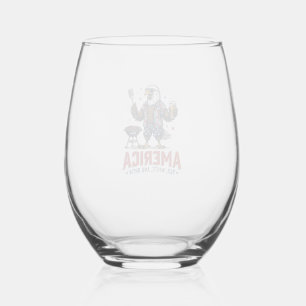 America Red White And Brew Eagle BBQ Shirt (7)_1 Stemless Wine Glass