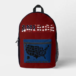 America Red White Blue Backpack