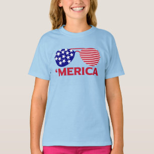 America Red White Blue Sunglasses T-Shirt