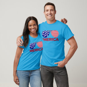 America Red White Blue Sunglasses T-Shirt