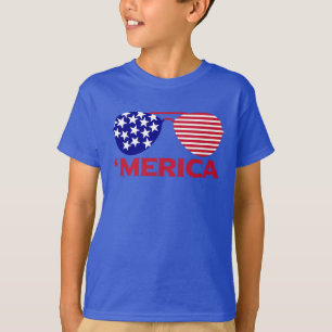 America Red White Blue Sunglasses T-Shirt