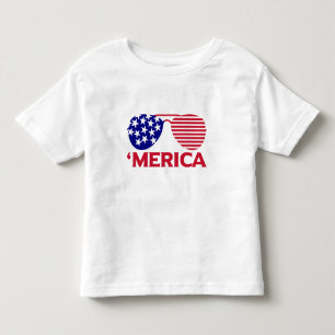 America Red White Blue Sunglasses Toddler T-Shirt