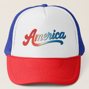 America Retro Gradient - Patriotic USA Flag Style Trucker Hat