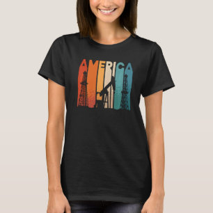 America Retro Roughneck Oil Rig Worker Workers Oil T-Shirt