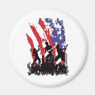 America Rocks - emo rock punk band usa flag Magnet