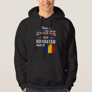 America Romanian Parts Romania Map Usa Flag Ancest Hoodie