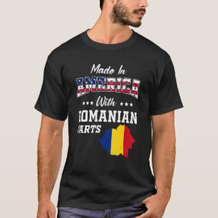 America Romanian Parts Romania Map Usa Flag Ancest T-Shirt