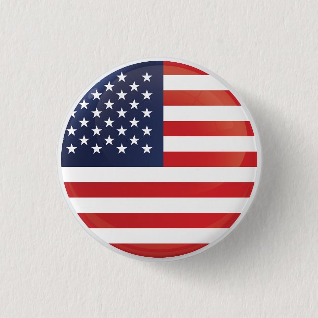 America Round Icon Flag 3 Cm Round Badge (Front)