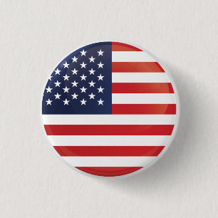 America Round Icon Flag 3 Cm Round Badge