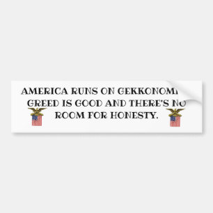 AMERICA RUNS ON GEKKONOMICS BUMPER STICKER