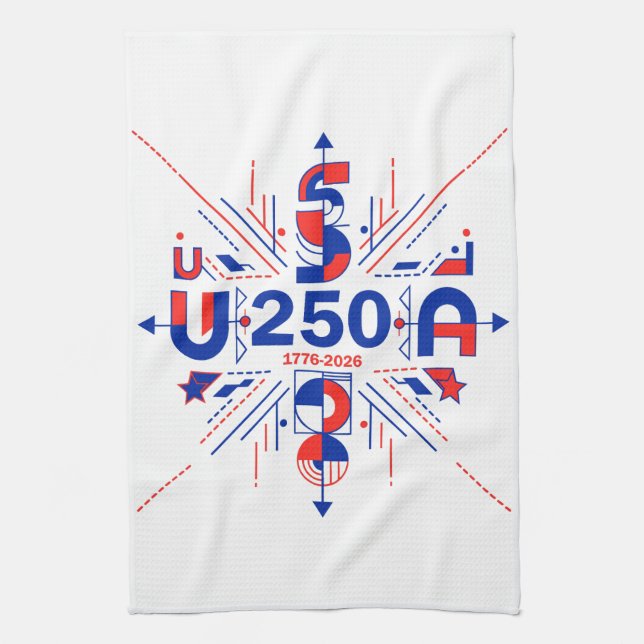 America’s 250th anniversary tea towel (Vertical)