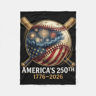 America’s 250th baseball american flag patriotic fleece blanket