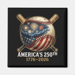 America’s 250th baseball american flag patriotic magnet