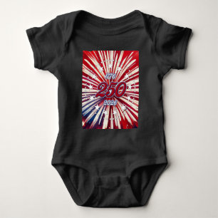 America’s 250th Birthday 1776-2026 RWB Fireworks Baby Bodysuit