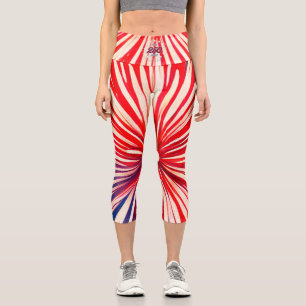 America’s 250th Birthday 1776-2026 RWB Fireworks Capri Leggings