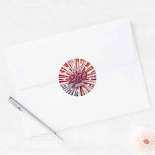 America’s 250th Birthday 1776-2026 RWB Fireworks Classic Round Sticker