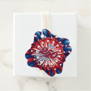 America’s 250th Birthday 1776-2026 RWB Fireworks Favour Tags