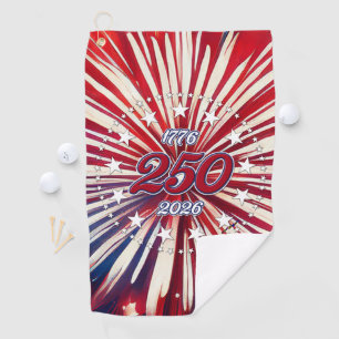 America’s 250th Birthday 1776-2026 RWB Fireworks Golf Towel