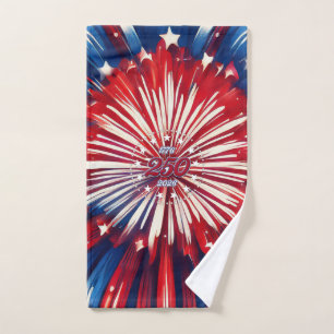 America’s 250th Birthday 1776-2026 RWB Fireworks Hand Towel