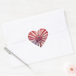 America’s 250th Birthday 1776-2026 RWB Fireworks Heart Sticker