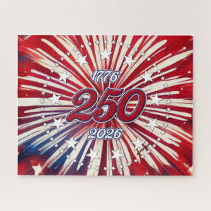 America’s 250th Birthday 1776-2026 RWB Fireworks Jigsaw Puzzle