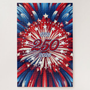 America’s 250th Birthday 1776-2026 RWB Fireworks Jigsaw Puzzle