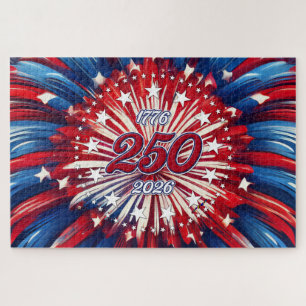 America’s 250th Birthday 1776-2026 RWB Fireworks Jigsaw Puzzle