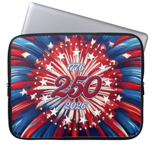 America’s 250th Birthday 1776-2026 RWB Fireworks Laptop Sleeve