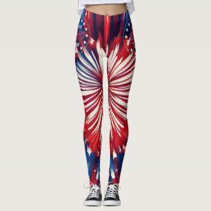 America’s 250th Birthday 1776-2026 RWB Fireworks Leggings