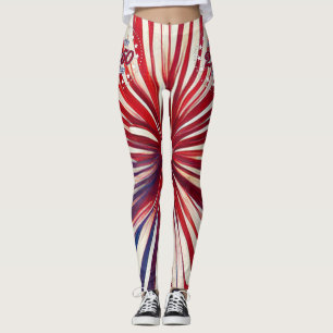 America’s 250th Birthday 1776-2026 RWB Fireworks Leggings