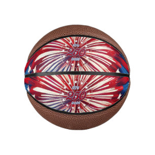 America’s 250th Birthday 1776-2026 RWB Fireworks Mini Basketball