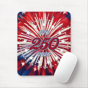 America’s 250th Birthday 1776-2026 RWB Fireworks Mouse Mat