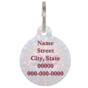 America’s 250th Birthday 1776-2026 RWB Fireworks Pet Tag
