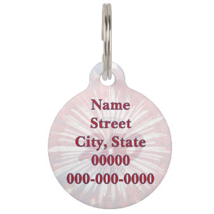 America’s 250th Birthday 1776-2026 RWB Fireworks Pet Tag
