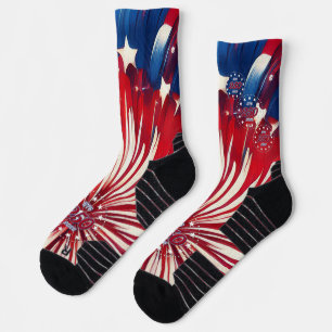 America’s 250th Birthday 1776-2026 RWB Fireworks Socks