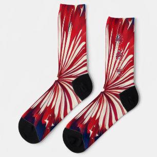 America’s 250th Birthday 1776-2026 RWB Fireworks Socks