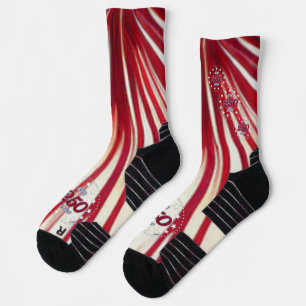 America’s 250th Birthday 1776-2026 RWB Fireworks Socks