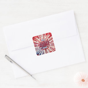 America’s 250th Birthday 1776-2026 RWB Fireworks Square Sticker