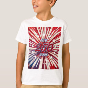America’s 250th Birthday 1776-2026 RWB Fireworks  T-Shirt