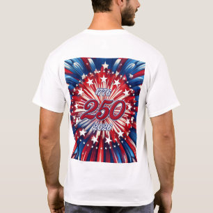 America’s 250th Birthday 1776-2026 RWB Fireworks T-Shirt