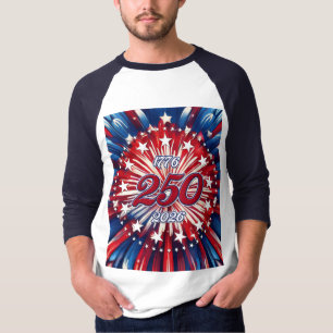 America’s 250th Birthday 1776-2026 RWB Fireworks T T-Shirt